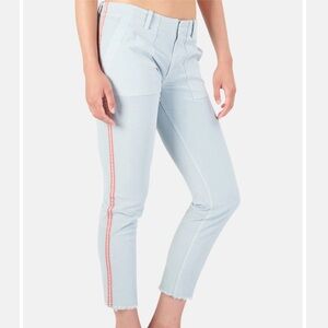 Nili Lotan Jenna pants side tape stripe steel blue size 8